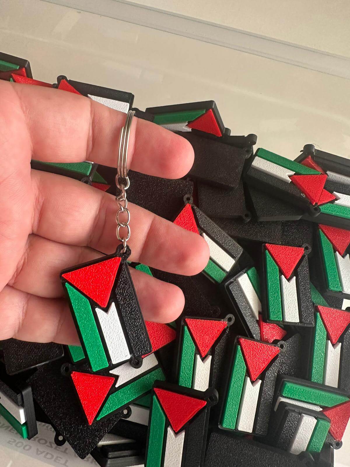 3D Baskılı Filistin Bayrak Anahtarlık