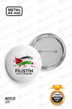 Filistin Yalnız Değildir Tasarımlı Rozet