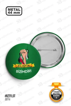 Filistin Bizimdir Yazılı Bayrak Temalı Rozet