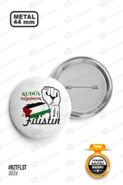 Kudüs İslamındır Filistin Direniş Temalı Rozet