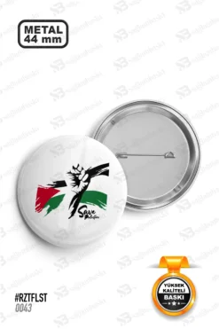 Özgür Filistin Temalı Save Palestine Rozet