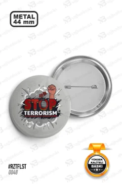 Stop Terrorism Barış Temalı Rozet