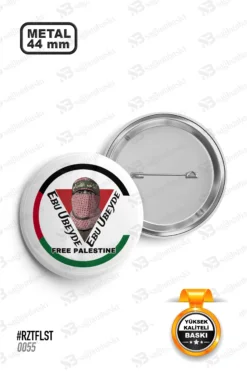 Ebu Ubeyde Free Palestine Tasarımlı Rozet