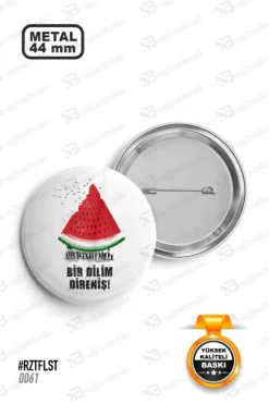 Bir Dilim Direniş Filistin Temalı Rozet