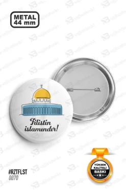 Filistin İslamındır Kubbet-üs Sahra Tasarımlı Rozet
