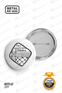 Free Palestine Keffiyeh Desenli Rozet