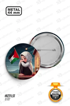 Filistinli Küçük Kız ve Bayrak Temalı Rozet