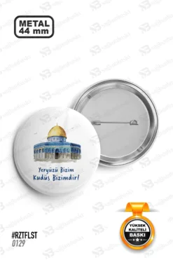 Kudüs Bizimdir Kubbet-üs Sahra Tasarımlı Rozet
