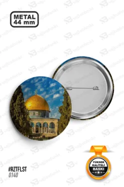 Kudüs Kubbet-üs Sahra Görsel Tasarımlı Rozet
