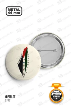 I Stand With Palestine Filistin Haritalı Rozet