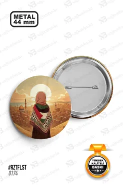 Filistin Temalı Kudüs Manzaralı Rozet