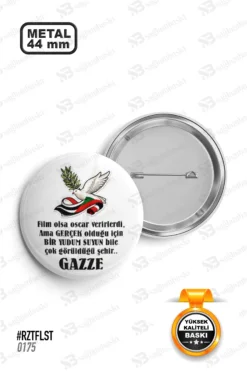 Gazze Barış Güvercini Temalı Rozet