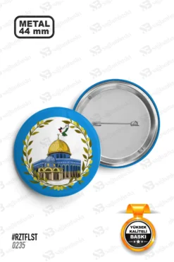 Kudüs Kubbet-üs Sahra ve Filistin Temalı Rozet