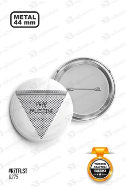 Free Palestine Keffiyeh Desenli Rozet